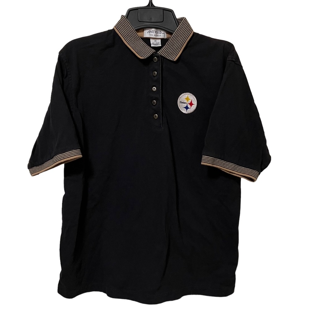 Vintage Antigua Womens Pittsburgh Steelers Embroidered Logo Polo Shirt